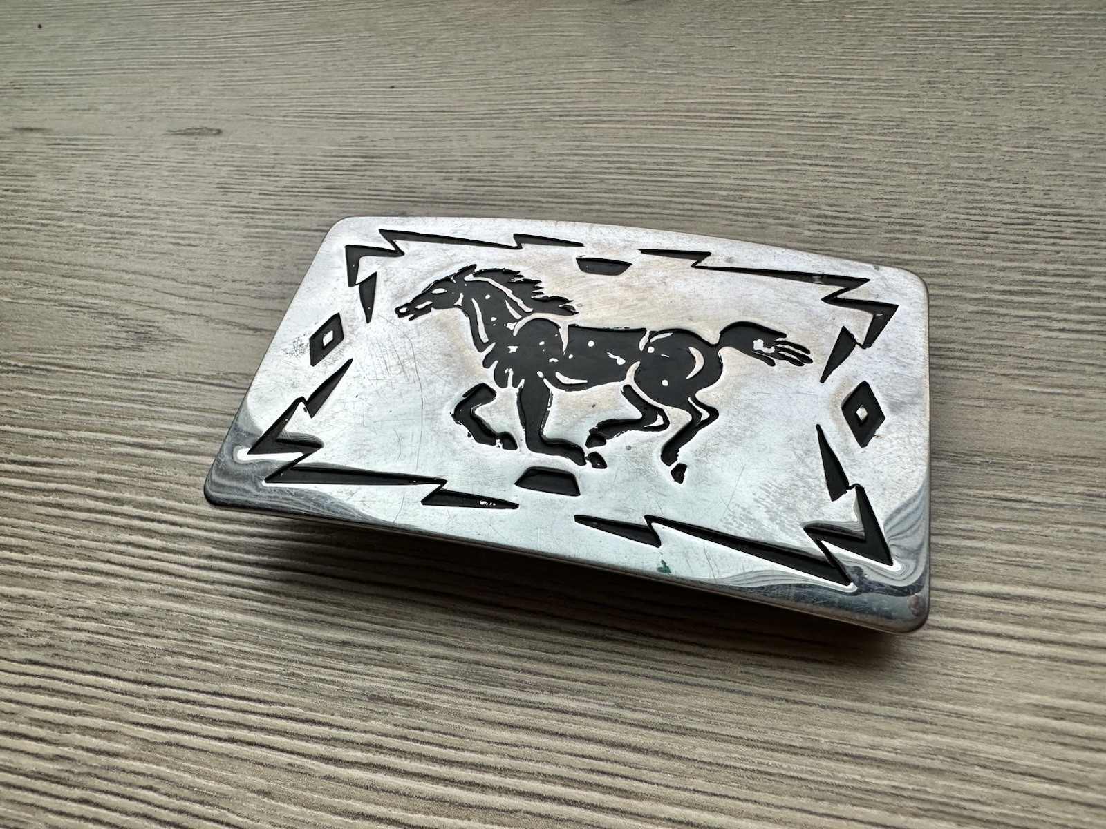 Vtg Buckle with a Running Horse. Belt Buckle by Chambers Belt Co. Made in USA