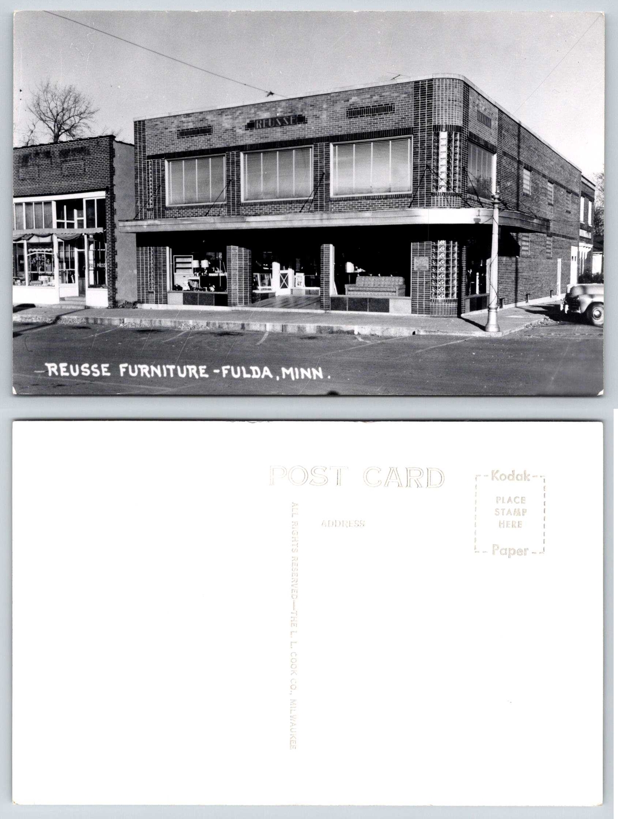 Fulda Minnesota REUSSE FUNITURE STORE RPPC Postcard 352