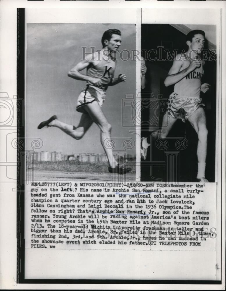 1960 Press Photo Runners Archie San Romani and son Archie Jr. - net07211 1960 Press Photo Runners Archie San Romani and son Archie Jr. - net07211