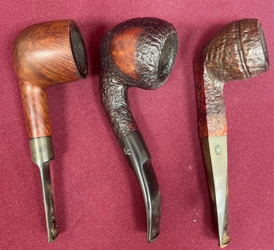 Vintage European Briar Estate Pipe 3-Piece Lot - GBD, Rattray\'s, London Made