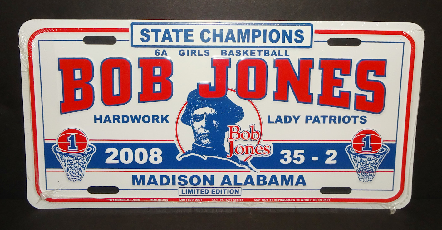 Bob Jones High School Madison Alabama Limited Edition License Plate 2008 Bob Jones High School Madison Alabama Limited Edition License Plate 2008