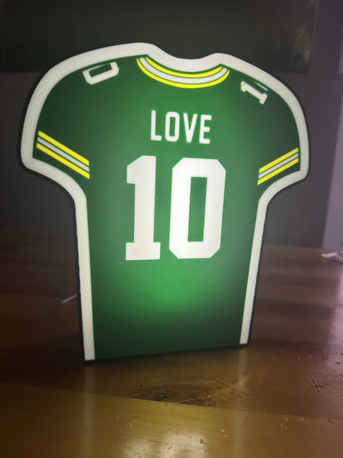 Jordan Love Green Bay Packers Jersey Night Light Box Sign USB LED New Man Cave
