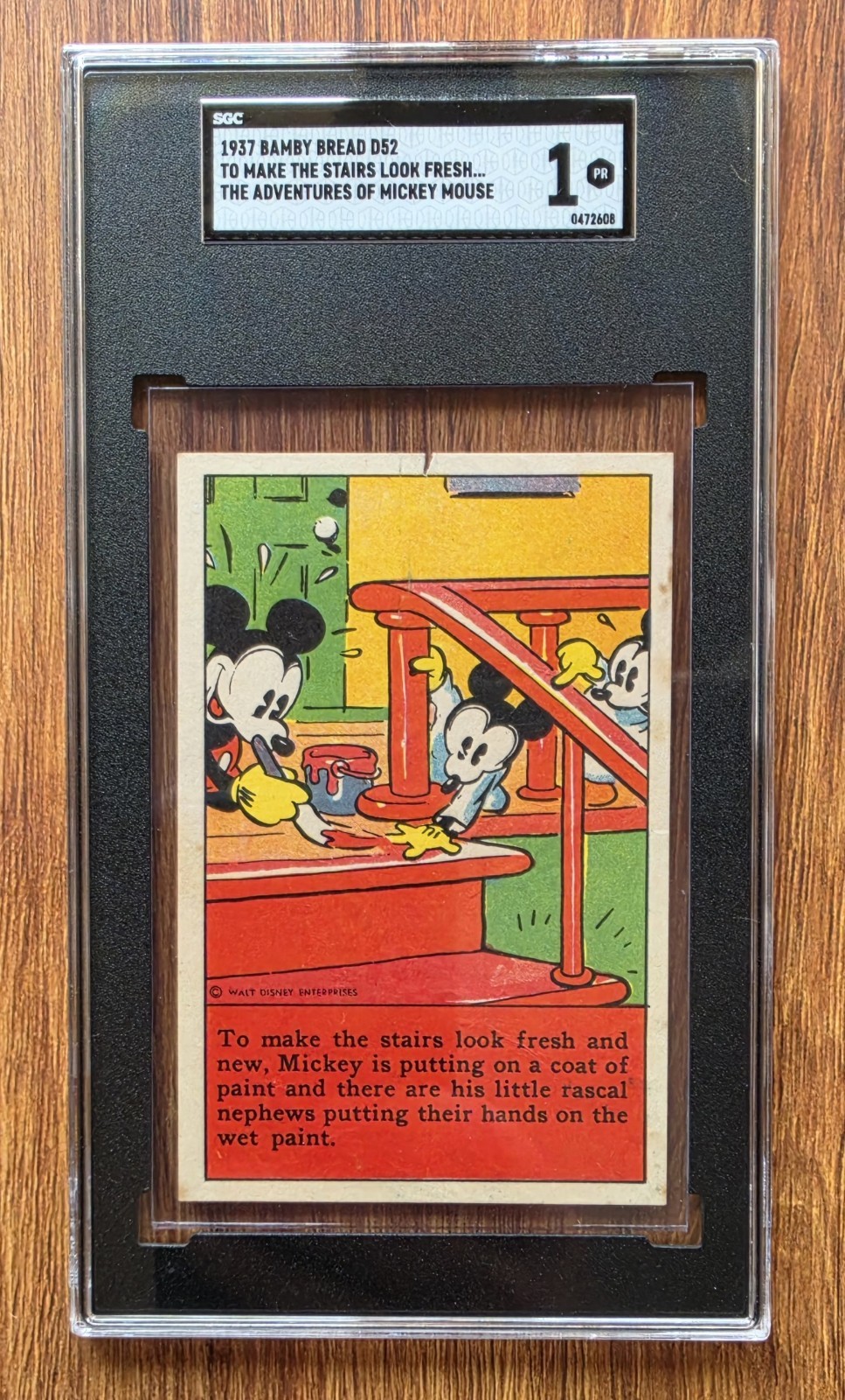 MICKEY MOUSE 1937 D52 Bamby Bread D52 Vintage Card Walt Disney SGC 1