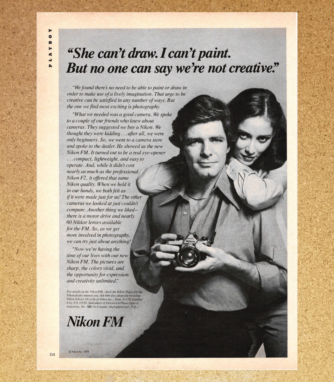 Nikon FM SLR 35mm Film Camera Lens - Magazine Print Ads Poster 1978