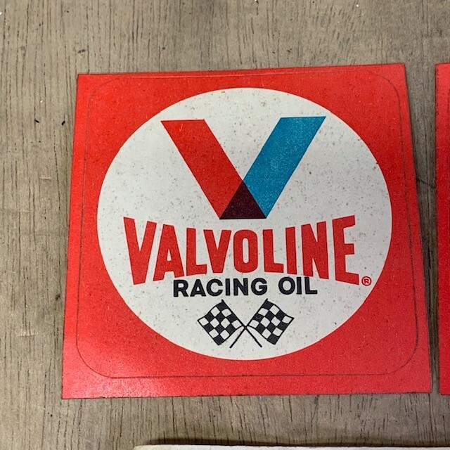 PAIR - Vintage Original VALVOLINE Racing Oil - 1960's 70’s  Stickers 3