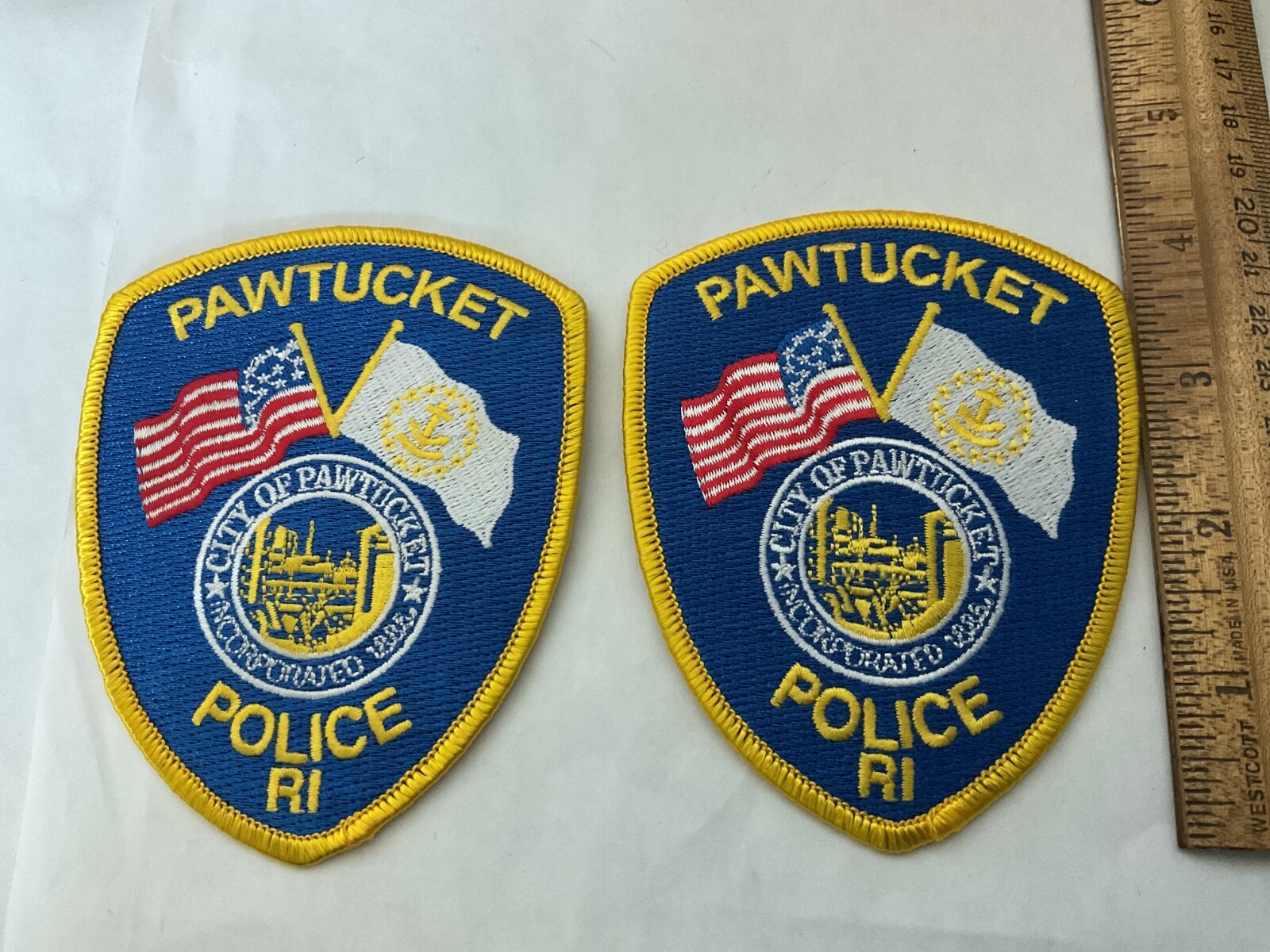 Pawtucket Police Rhode Island new collectable patch Set full size New condition Pawtucket Police Rhode Island new collectable patch Set full size New condition