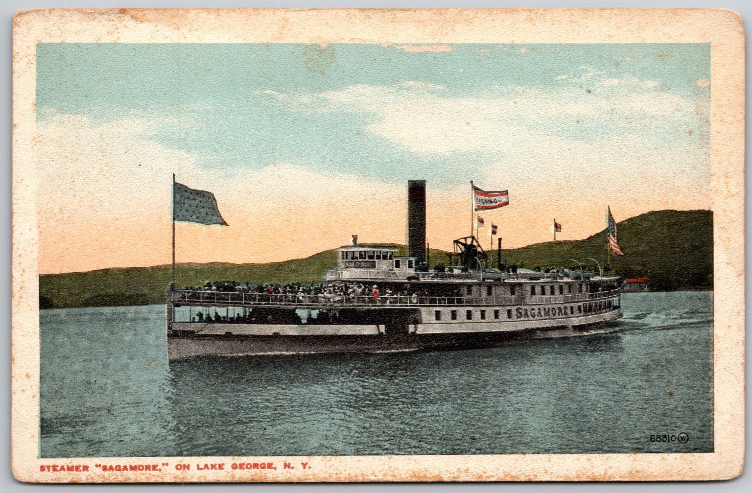 Steamer Sagamore Lake George NY Vintage Postcard J.S. Wooley Early 1900s
