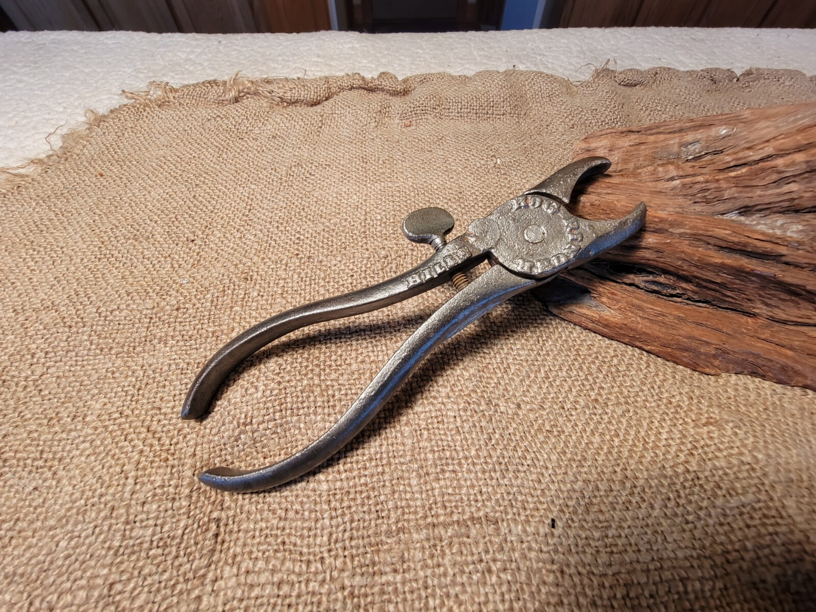 Antique Hills Hog Ringer Pliers, Pats. Apr 18 1865 & Aug 27 1872