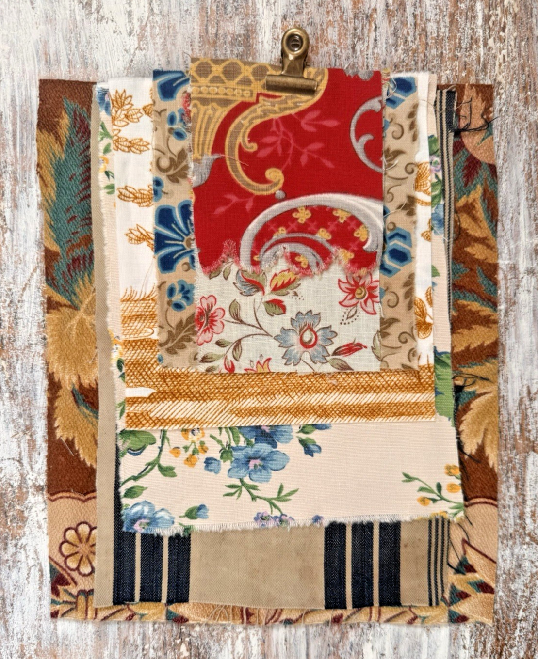 Antique & Vintage French Fabric Textile Bundle Slowstitching 