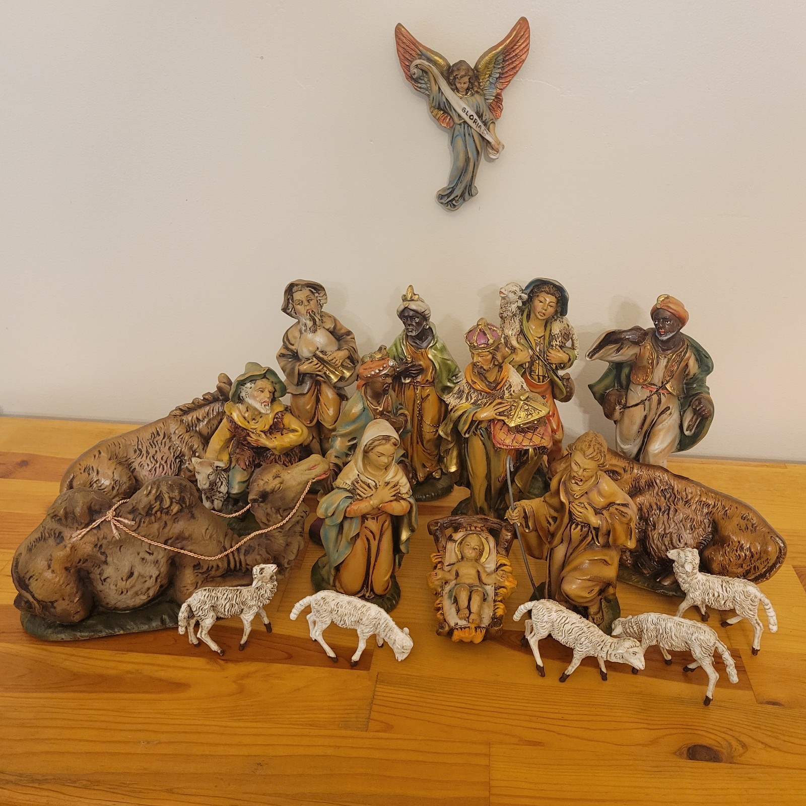 Vintage Paper Mache Nativity Sculpter Euromarchi Italy Set 19 Religious 7-8\
