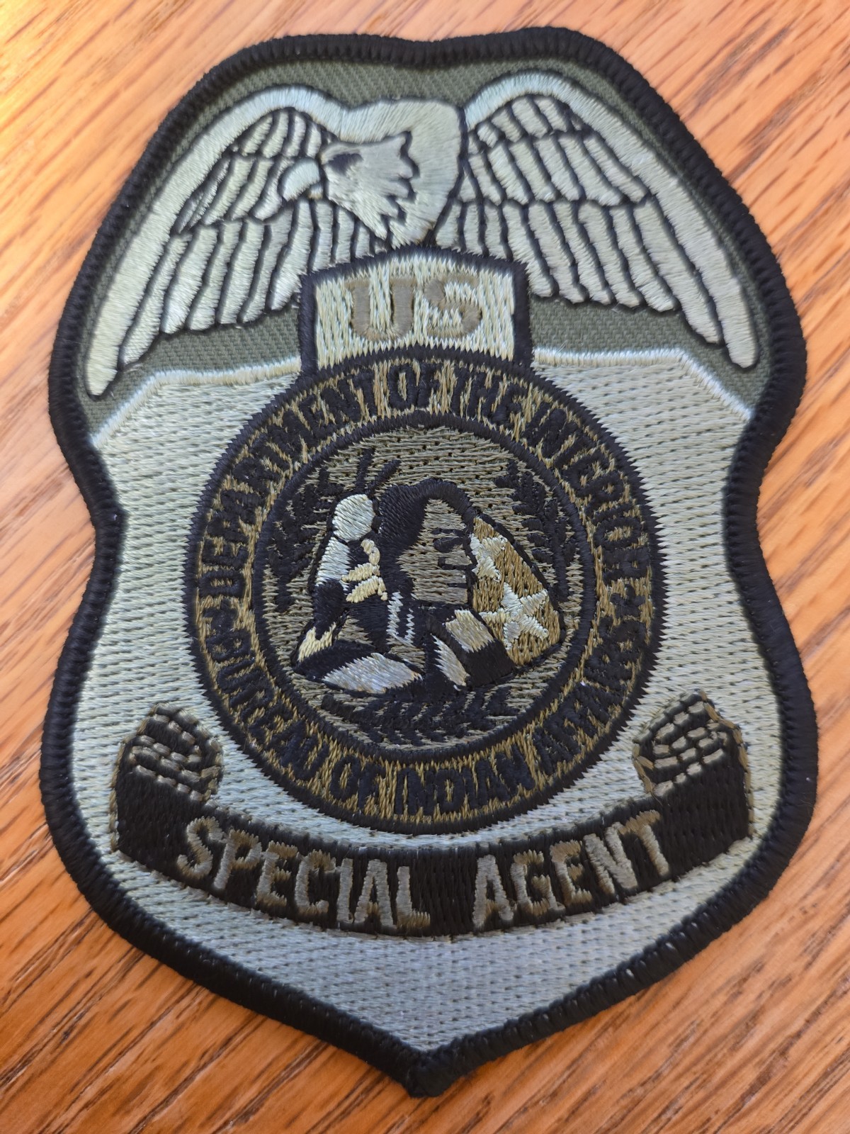 TRIBAL POLICE PATCH Indian POLICE subdued green SPECIAL AGENT POLICE PATCH