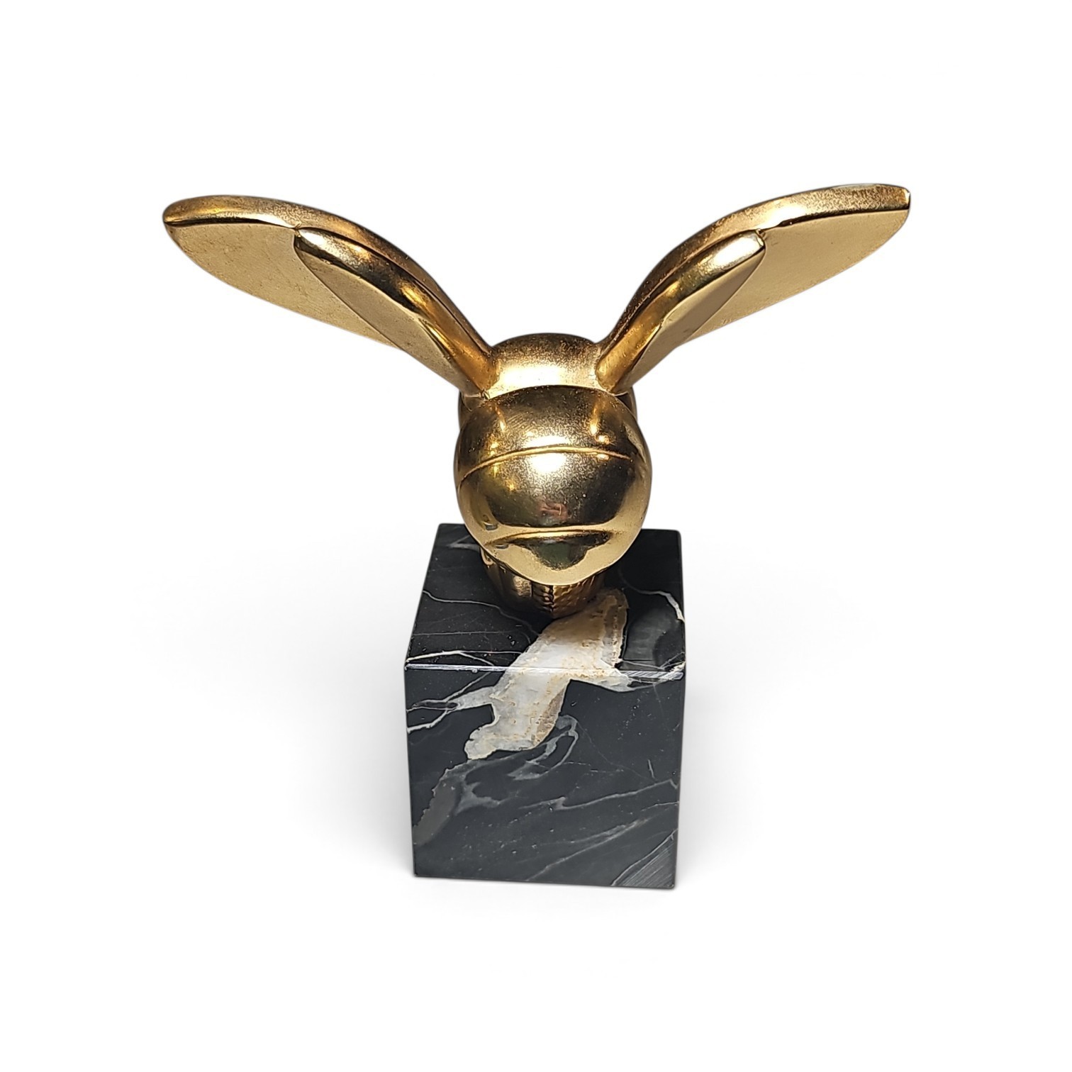 Vintage Alva Museum Replica Brass Bee Sculpture On Marble Stand Gaston Lachaise 