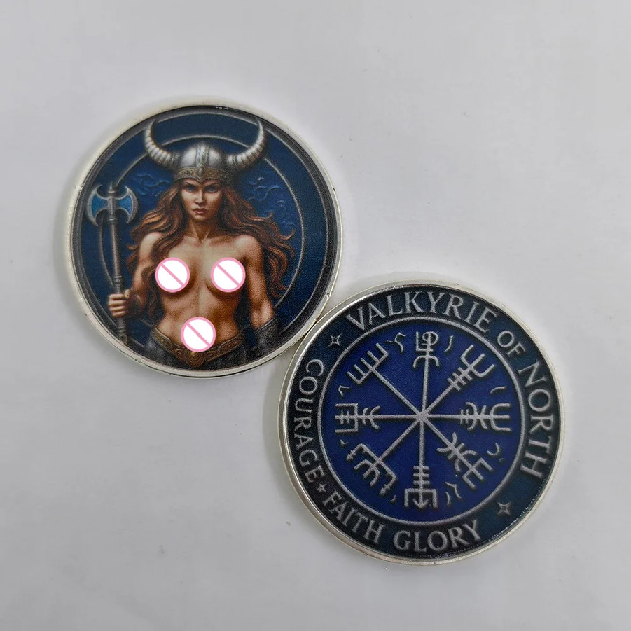 Viking Valkyrie Challenge Coin Warrior Collectible Commemorative 1-pc