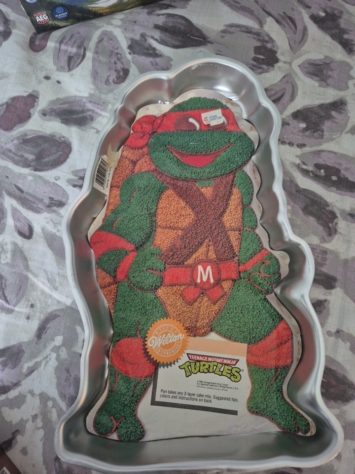 Vtg 1989 Wilton Cake Pan Teenage Mutant Ninja Turtles Michelangelo New W. Instr