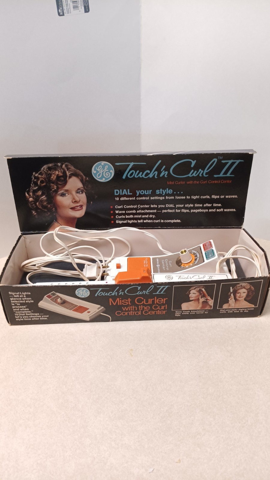 Vintage GE Touch Curl II Curl Control Center Mist Dry Curling Iron Tested Works