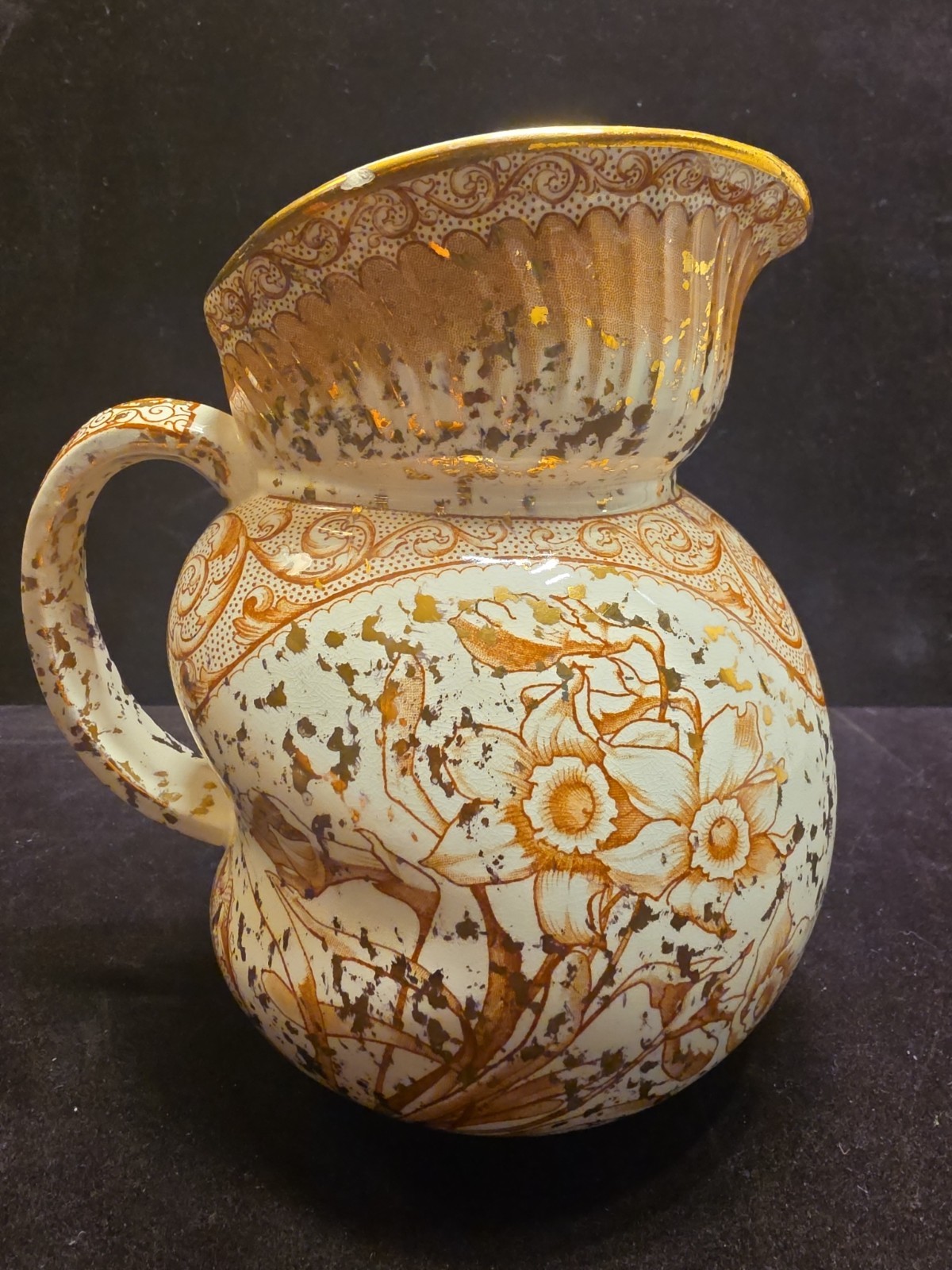 Antique Doulton Burslem Daffodil Pitcher