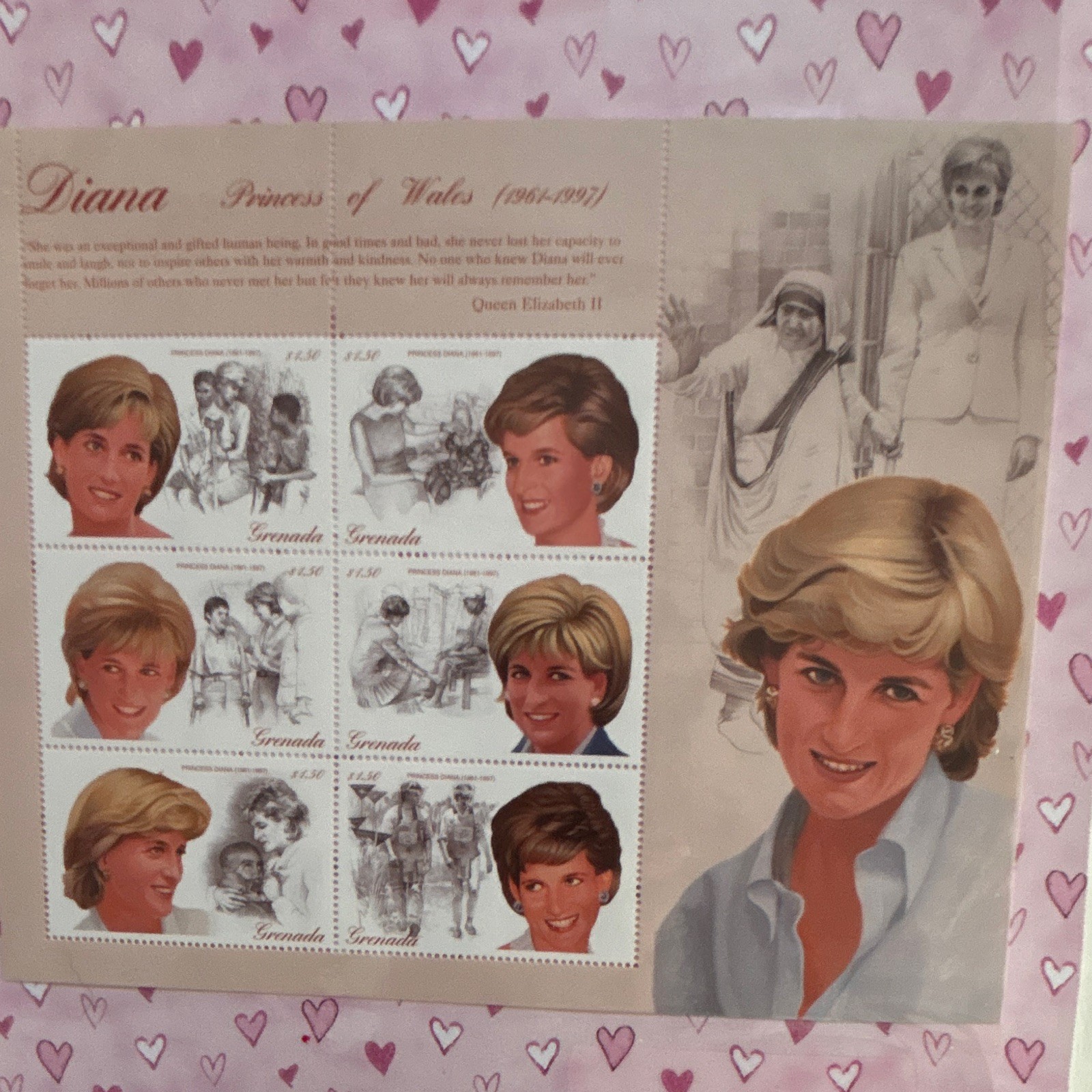 Grenada Country Diana Princess of Wales Stamp Sheet Mint NH