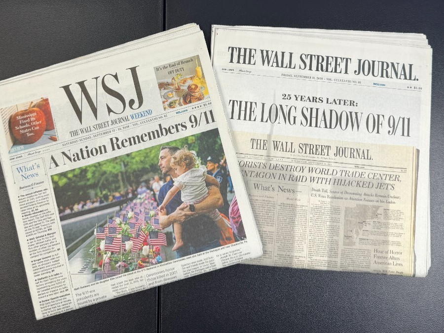 The Wall Street Journal Newspaper LOT/2 September 11 & 12-13 2026 25 Years 9/11