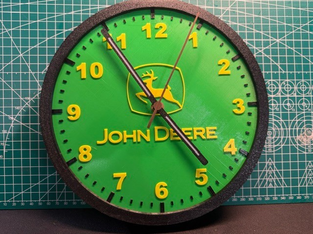 Classic green and yellow John Deere wall clock