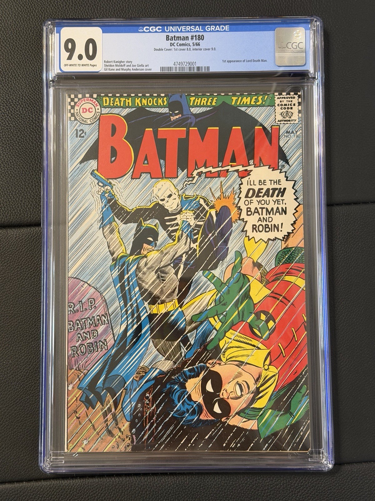 Batman #180 (DC Comics May 1966) CGC 9.0 Double Cover Rare