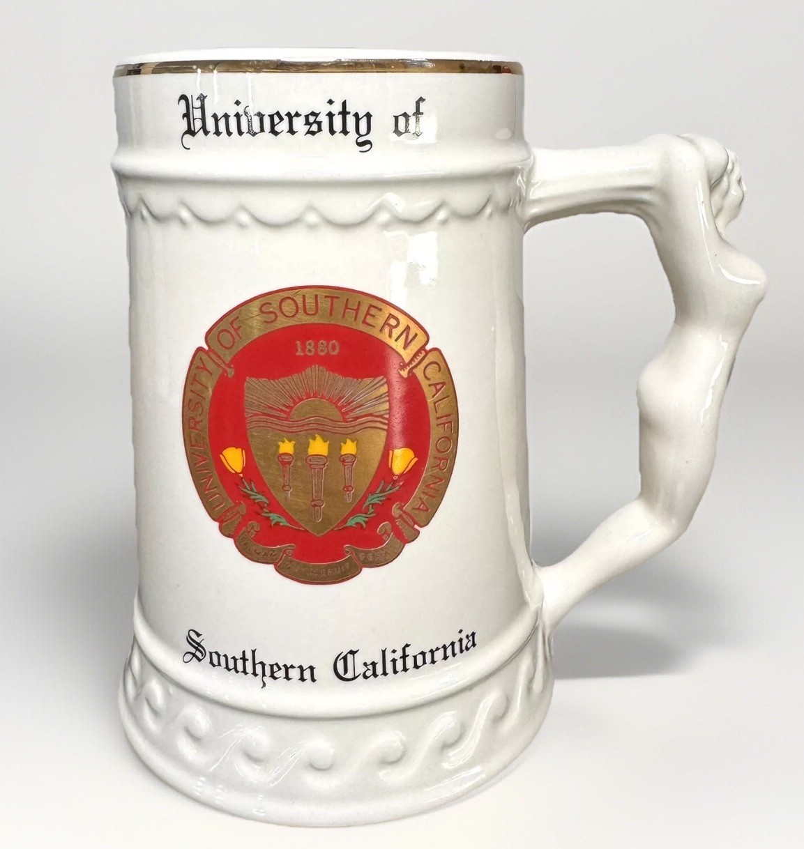 Vintage University of Southern California Stein USC Trojan Woman Body Risqué