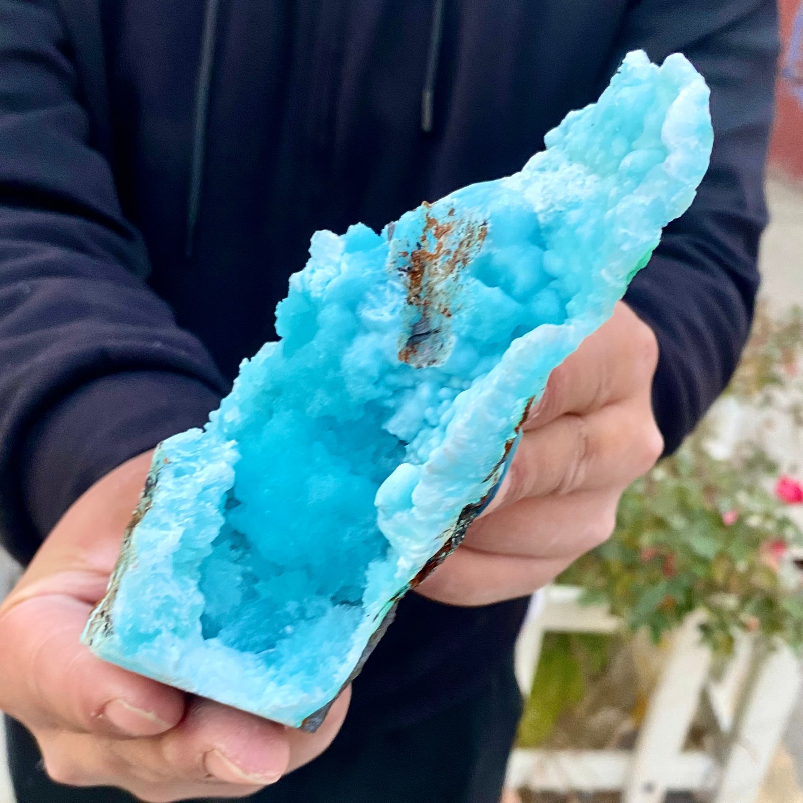 311G Natural blue texture stone crystal,Heteropolar of Chinese blue aragonite