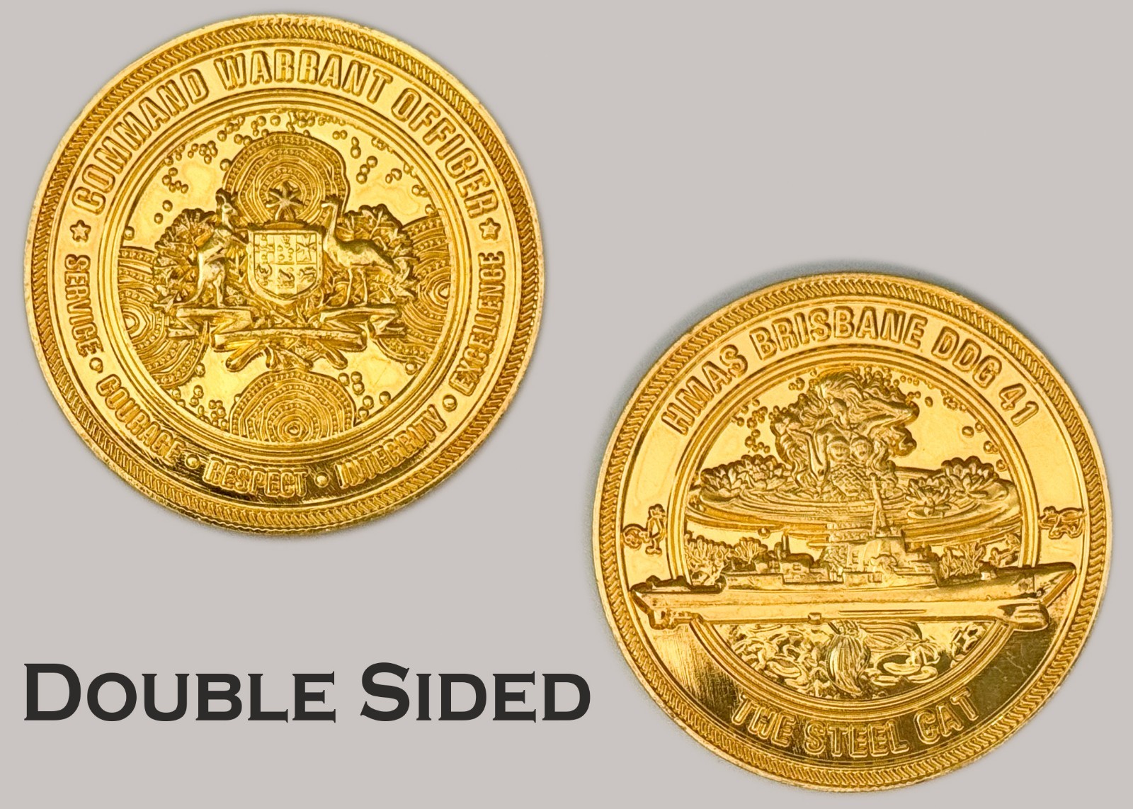 HMAS Brisbane DDG 41 Command Warrant Officer Challenge Coin  J#13