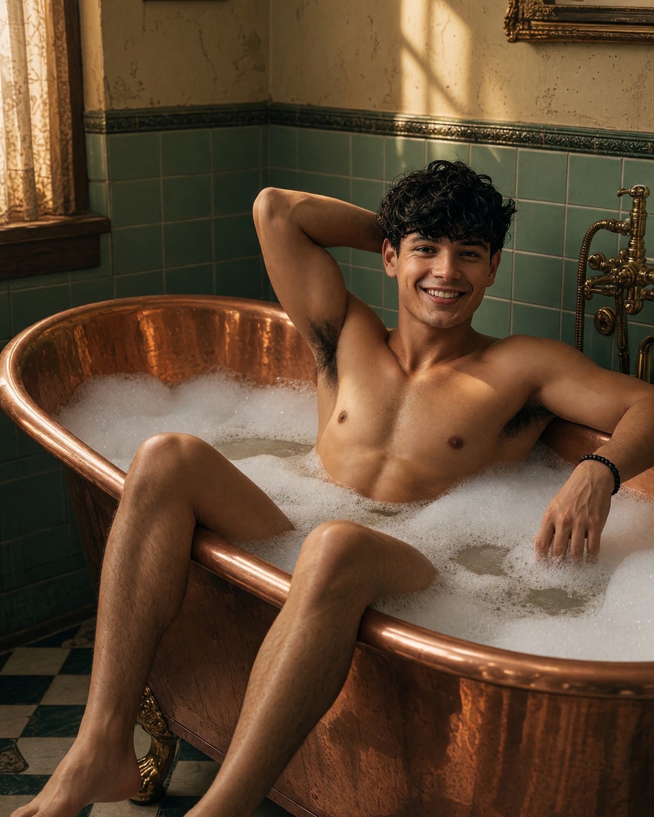 Gay Interest Male Latino Beefcake Physique Shirtless Hunk Reclining Nude M007630 Gay Interest Male Latino Beefcake Physique Shirtless Hunk Reclining Nude M007630