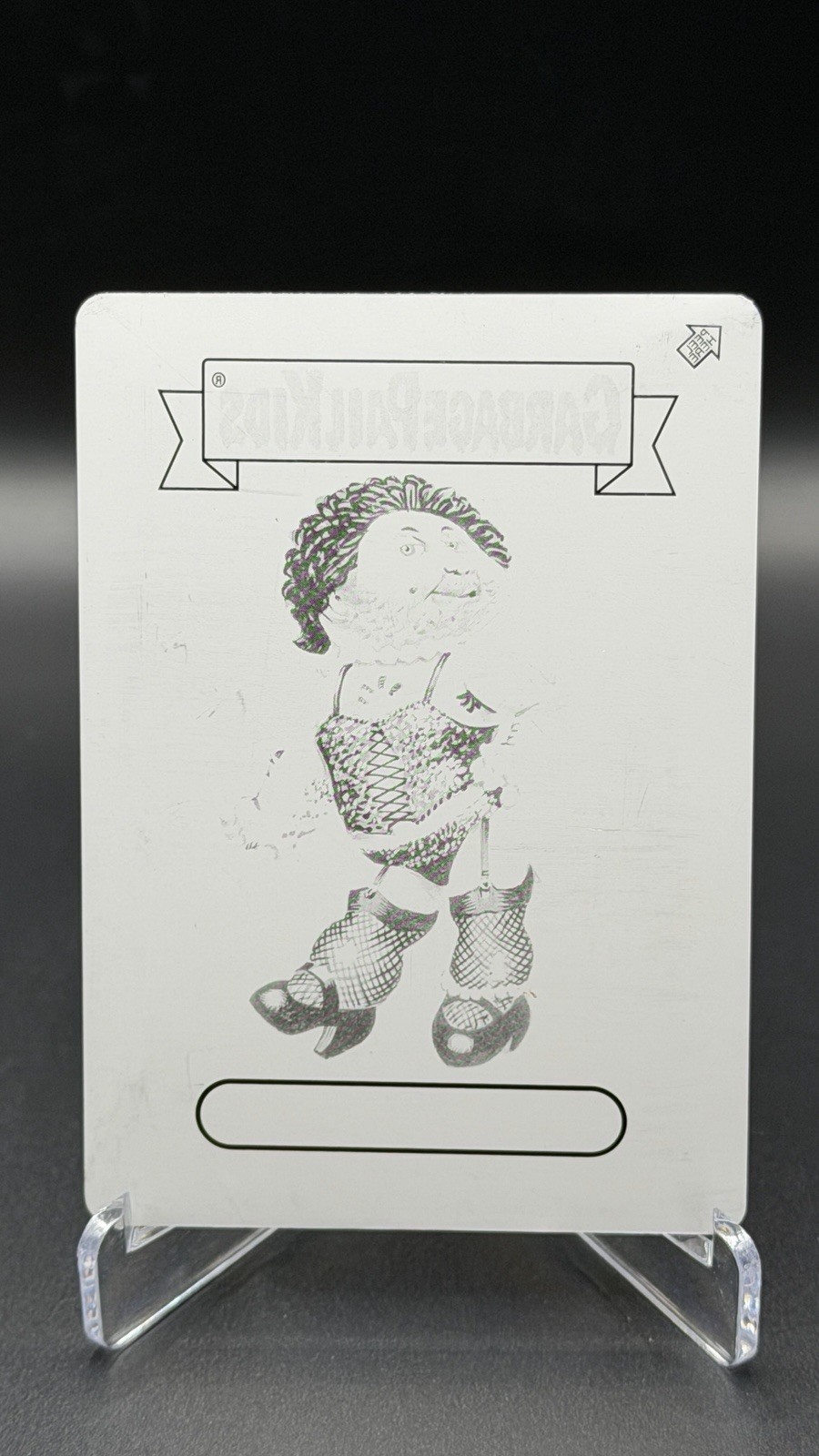 2021 Topps Garbage Pail Kids Chrome Rock E. Horror Printing Plate 1/1 Black