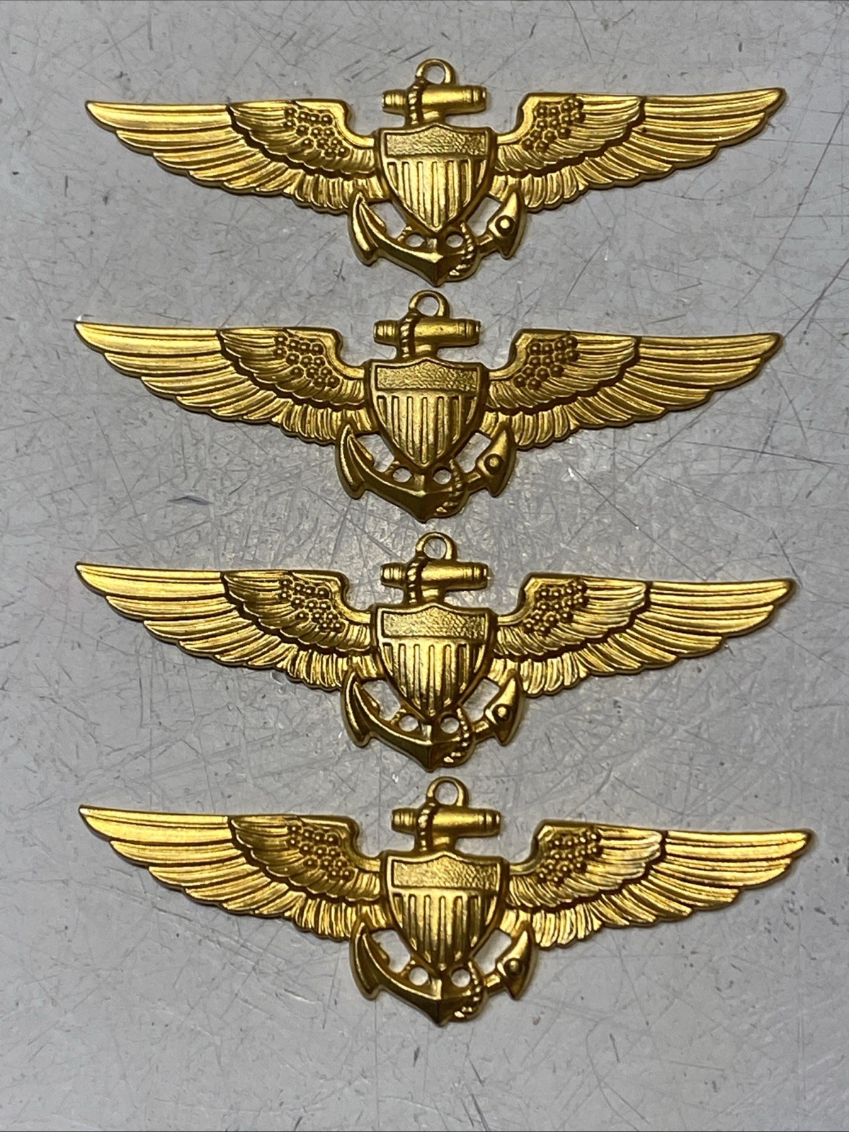 US Navy  Naval Aviator Pilot Aviation Wings (lot Of 4) Badge (no Pins) USN-AVB