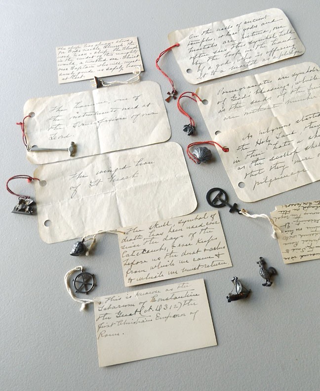 Elderly Nuns Collection of Religious Pendants Tags Symbols Some Sterling 