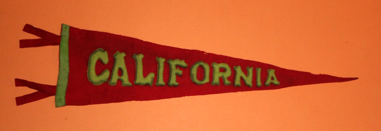 RARE antique 1920's CALIFORNIA Wool Pennant Hand sewn letters 24