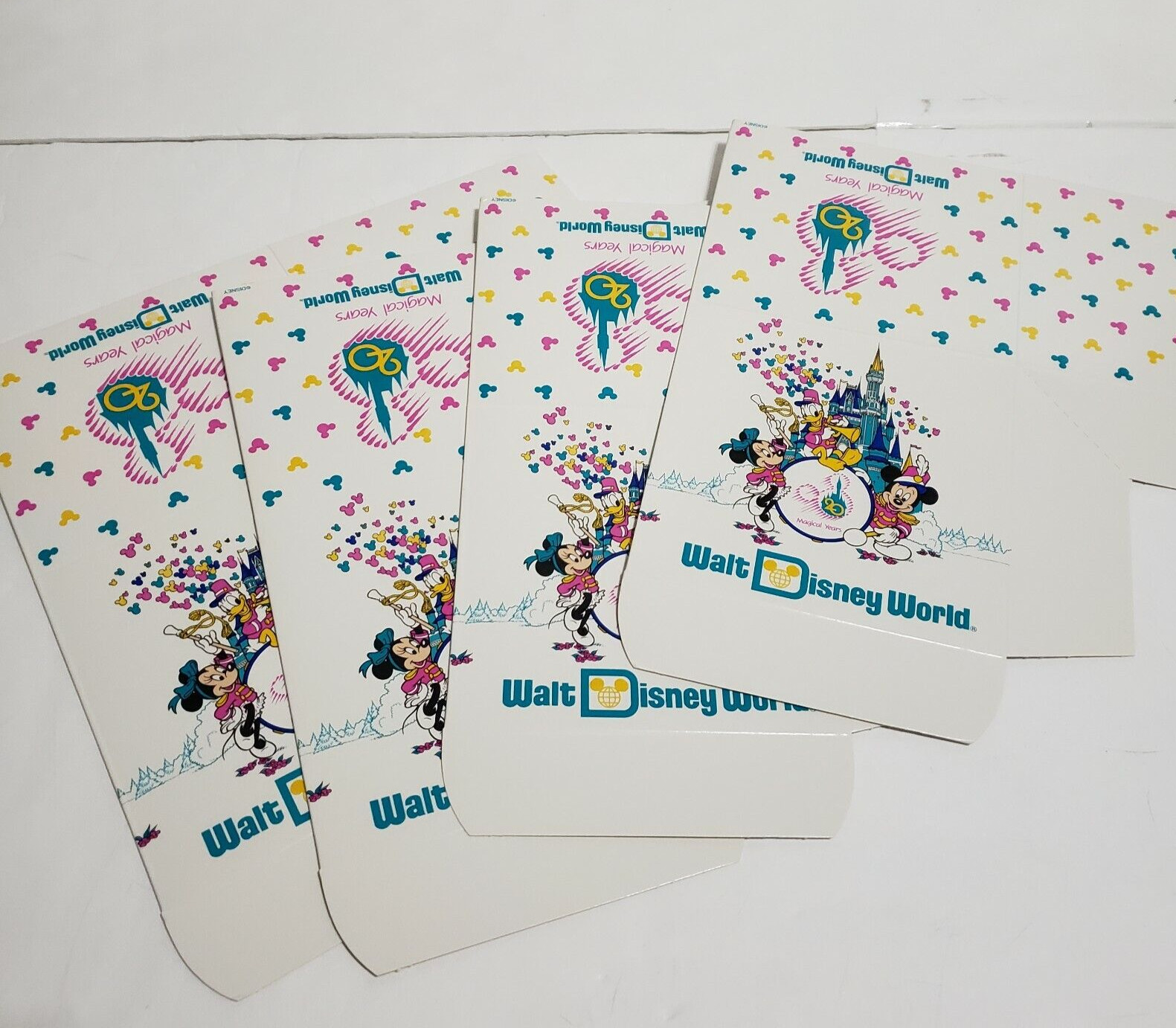 Disney World Gift Boxes Unused 20th Anniversary Square Four 6x6 inch Collectible
