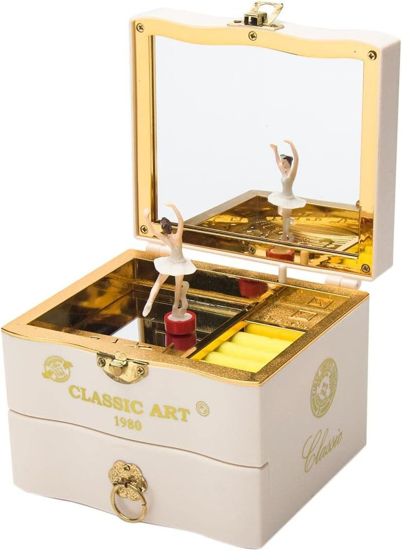 Musical Jewellery Box with Dancing Ballerina, Classic Rotating Birthday Music