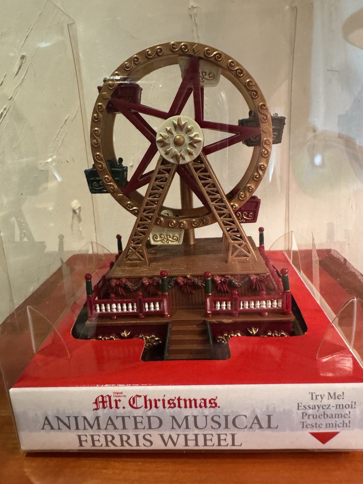 Mr. Christmas Mini Animated Ferris Wheel Music Box Christmas Village New In Box