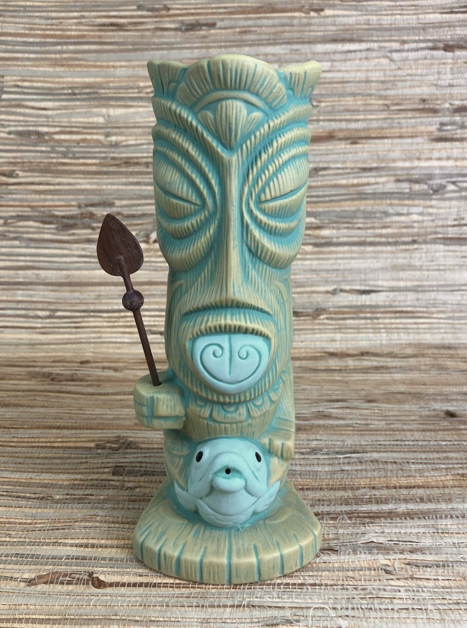 The Fish Gatherer Tiki Mug Tiki Farm Bai Green Glaze 8.25\