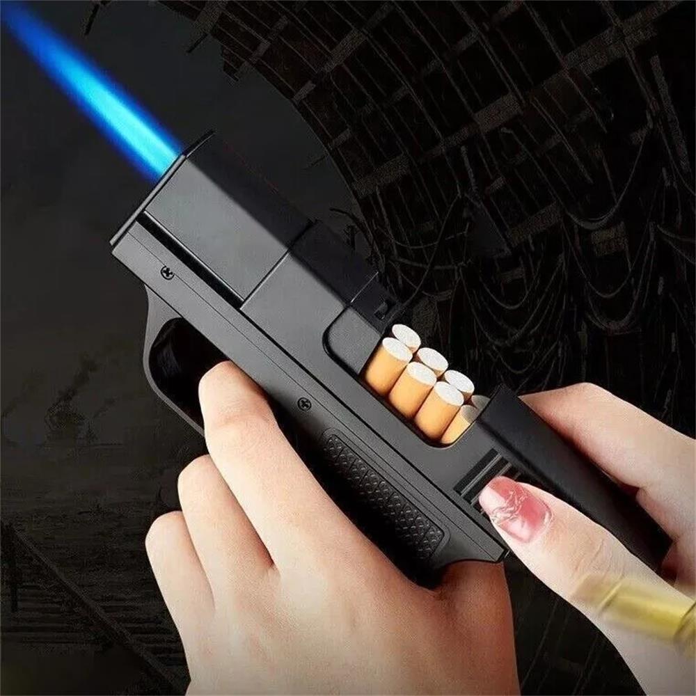 Unique Butane Cigarette LIGHTER & CASE Adjustable Jet Torch Flame Pistol Gun hot