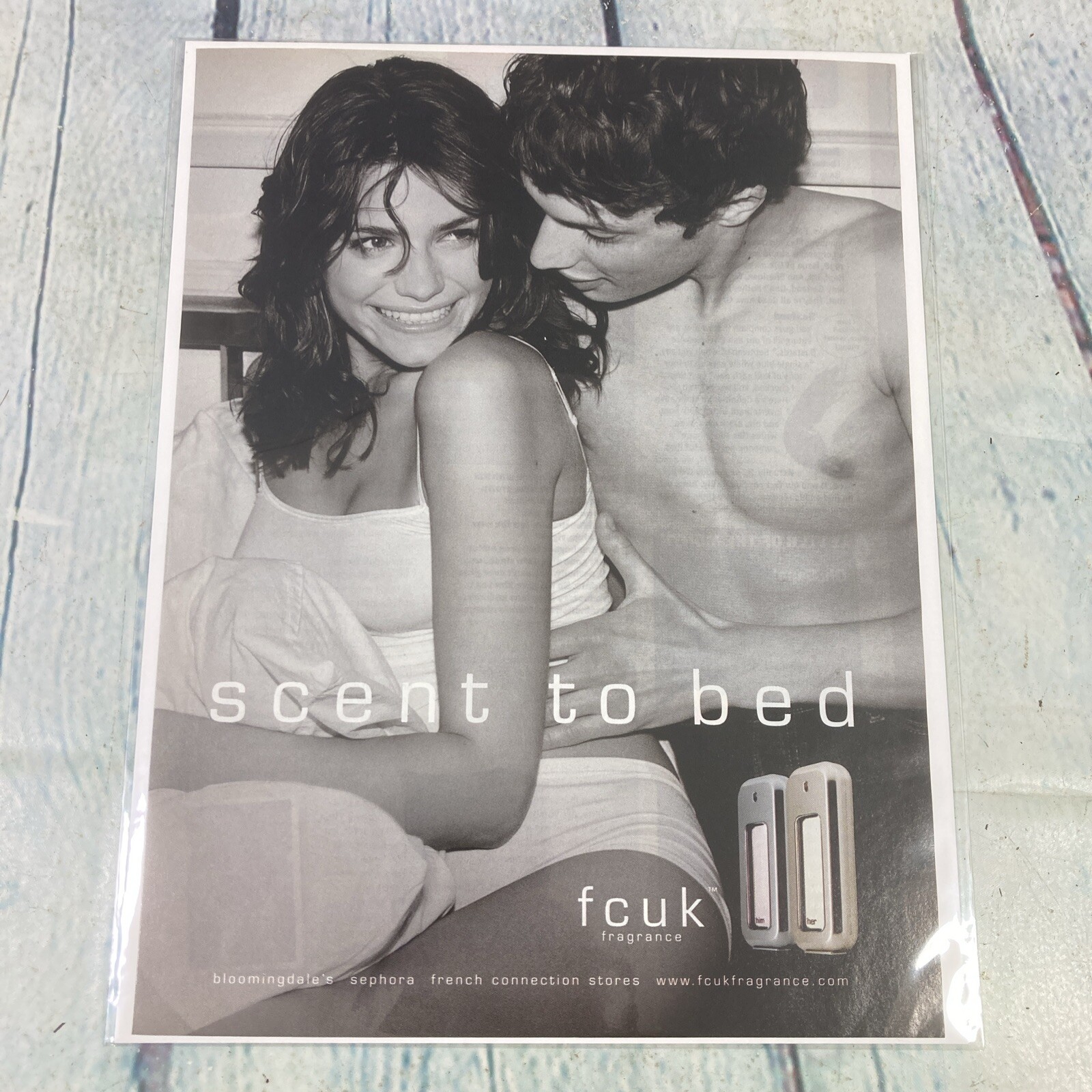2003 Sexy Lady Hot Body Man Bed Fcuk Vintage Print Ad/Poster Art Magazine Page