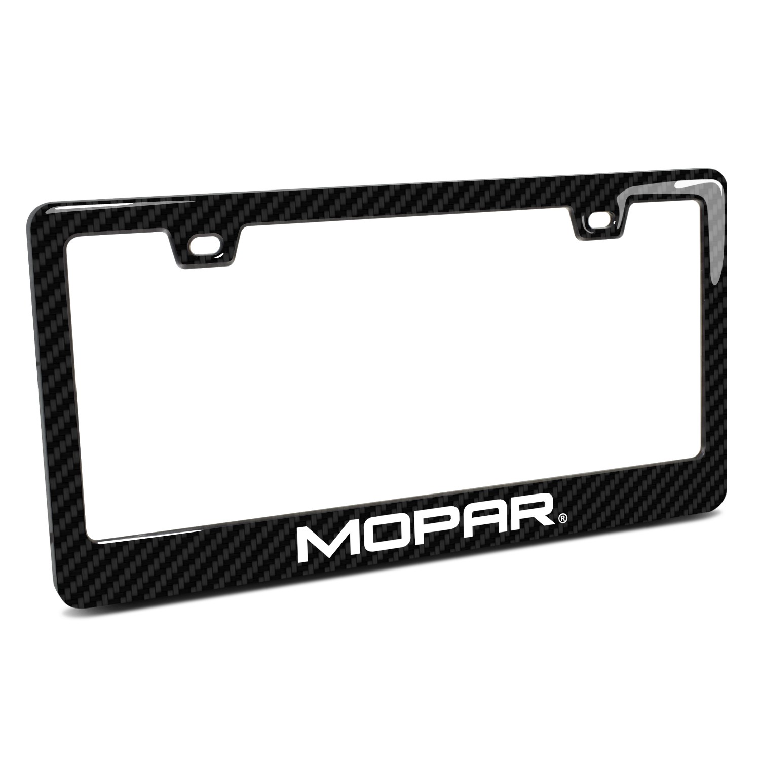 Mopar Black Real 3K Carbon Fiber Finish ABS Plastic License Plate Frame