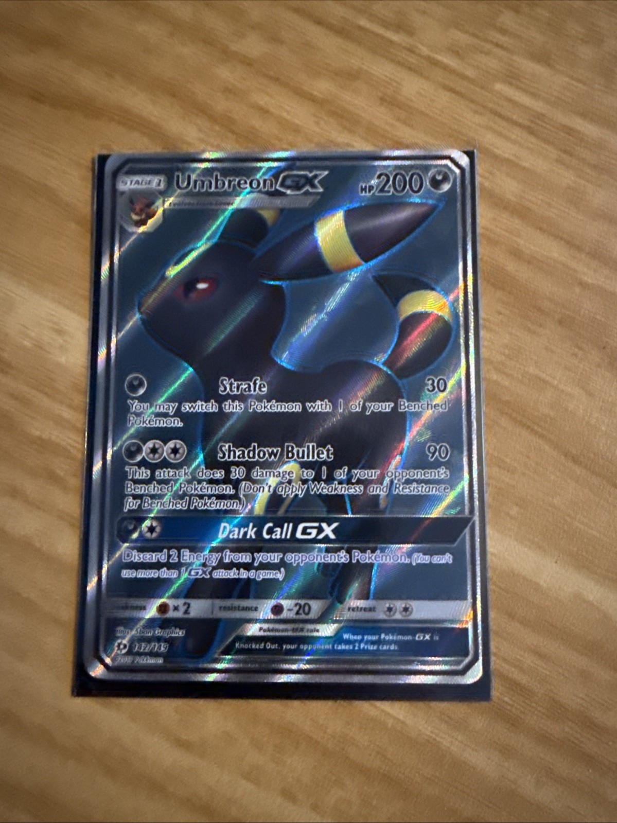 Pokémon Umbreon GX TCG Full Art Ultra Rare Holo Card 142/149 Sun & Moon Base ✅️