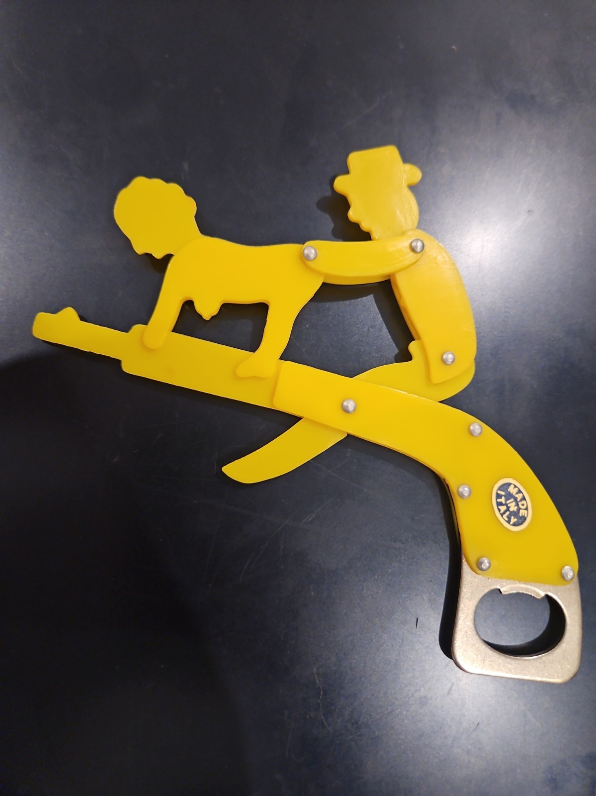 RARE ORIGINAL ITALIAN ART DECO EROTIC YELLOW BAKELITE BOTTLE OPENER EROTICA 30S