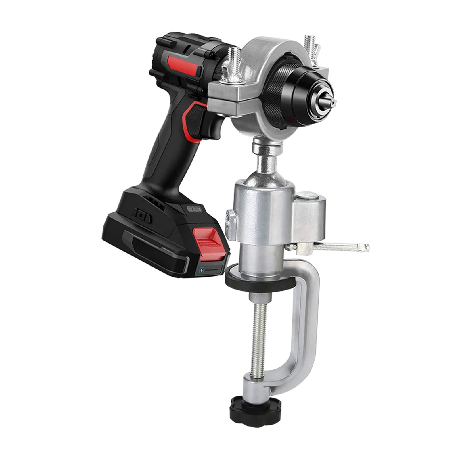 360°Rotating Mini Bench Vise Aluminum Alloy Bench Clamp Vise Electric Drill Rack