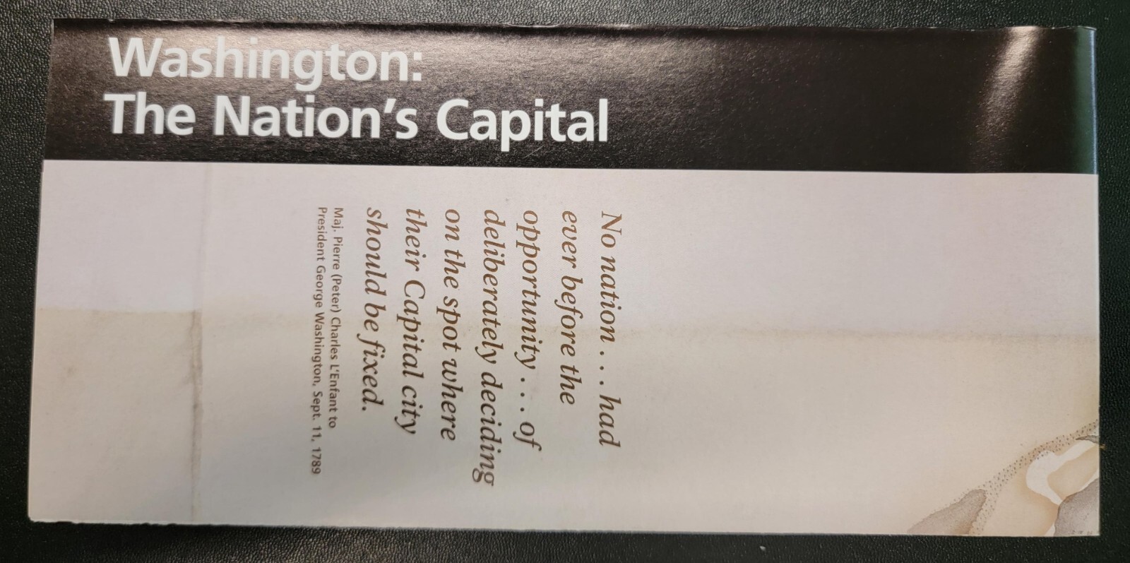 Washington: The Nation's Capital Brochure/Map - NPS Unigrid Washington: The Nation's Capital Brochure/Map - NPS Unigrid