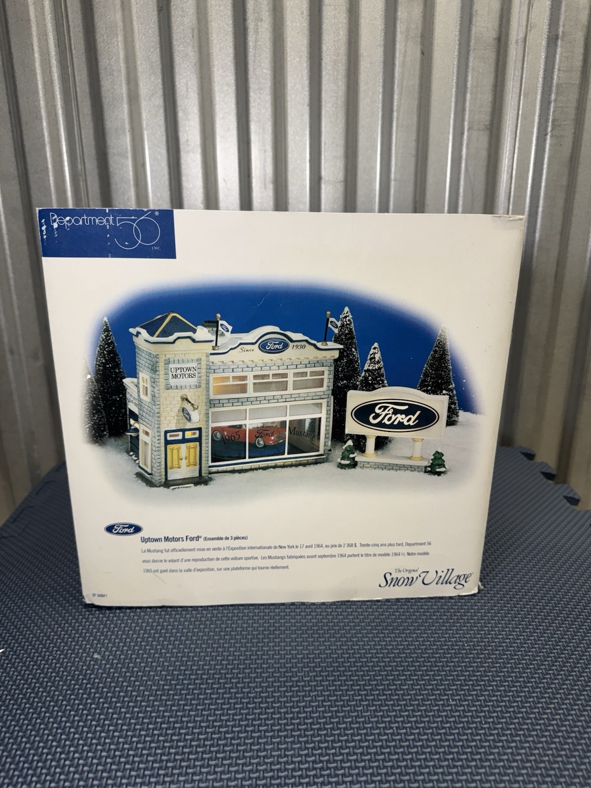 Dept 56 Original Snow Village Uptown Motors Ford Dealership #54941 Set In Box