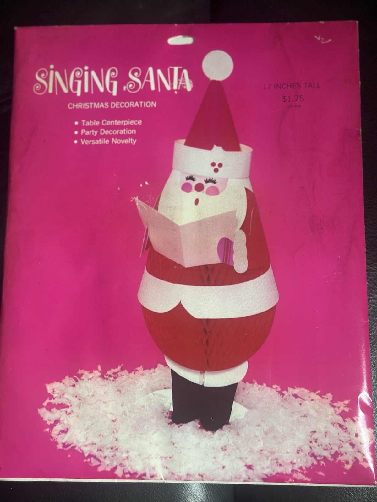Vtg NOS American Greeting Singing Santa 17” Christmas Decoration 1963 SEALED