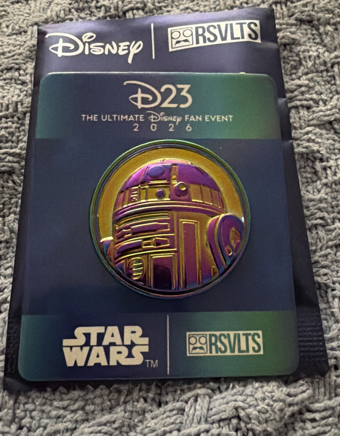 C3 RSVLTS D23 2026 Exclusive Disney Pin LE Star Wars R2-D2 Rainbow Metal 4/25