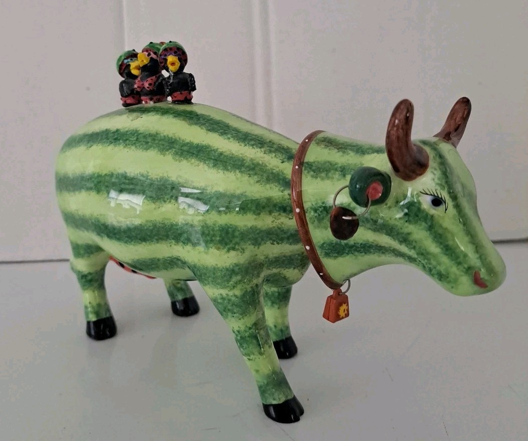 Cow Parade Watermelon Helen Figurine, Vintage Westland Giftware, #7340 