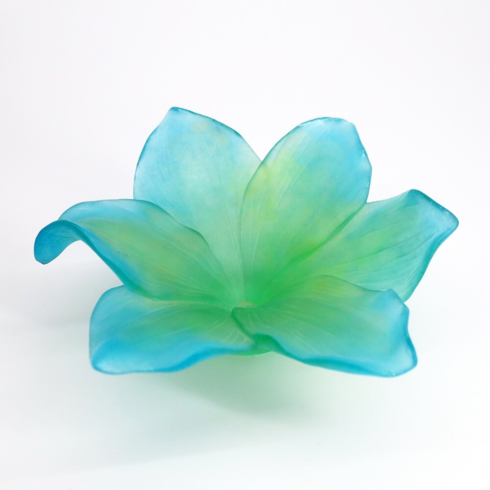 Daum Green & Blue \'Amaryllis\' Vide Poche with Box