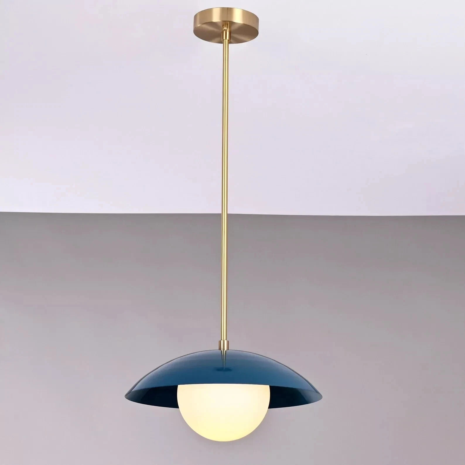 Brass Pendant Lamp Bedside Light Bistro Chandelier 1960's Minimalist Design