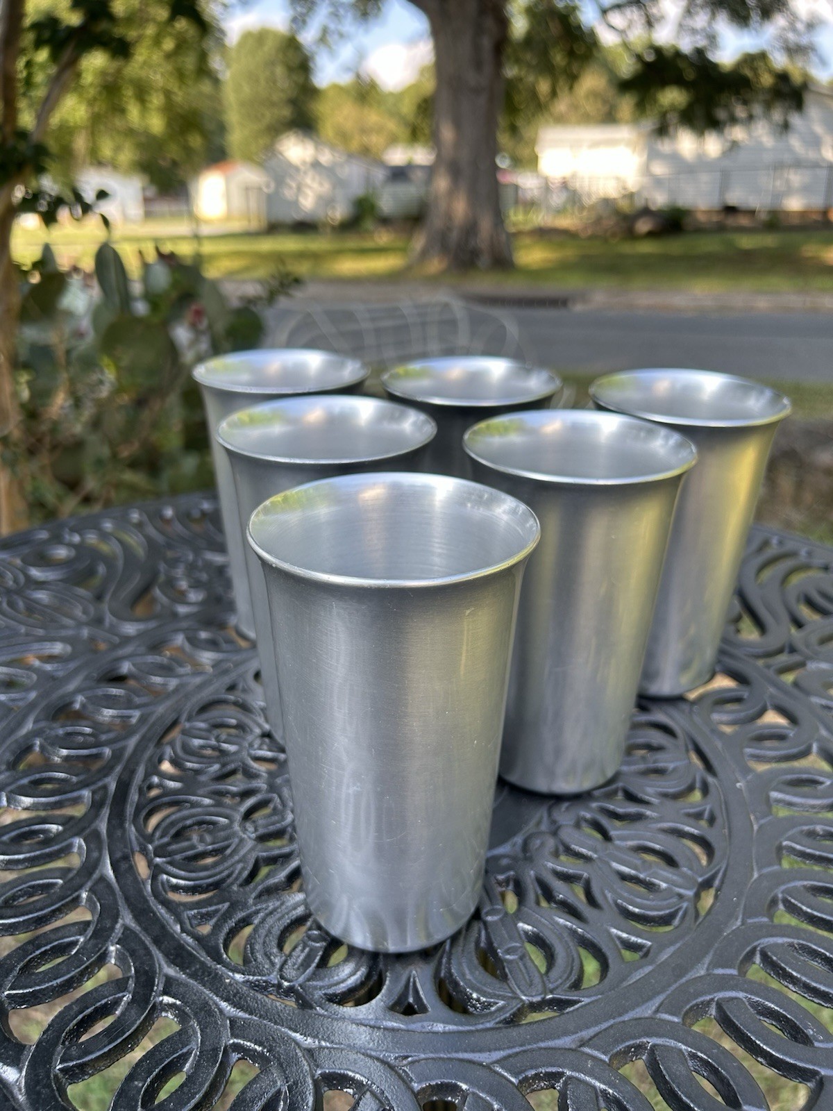 Vintage Kensington Aluminum Cups Tumblers. Set Of 6.